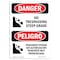 Signmission Safety Sign, OSHA Danger, 5" Height, No Trespassing Steep Grade Bilingual Spanish OS-DS-D-35-VS-1785 - alternate 1